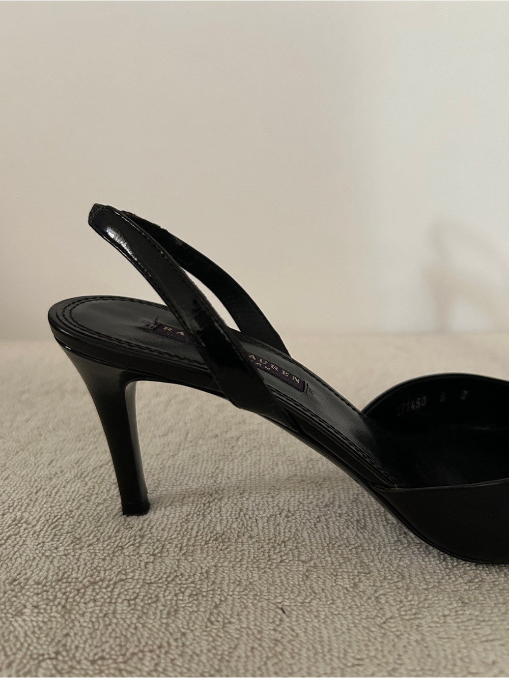 Ralph Lauren Black Pointed Toe Slingback Pumps - Picture 3 of 12